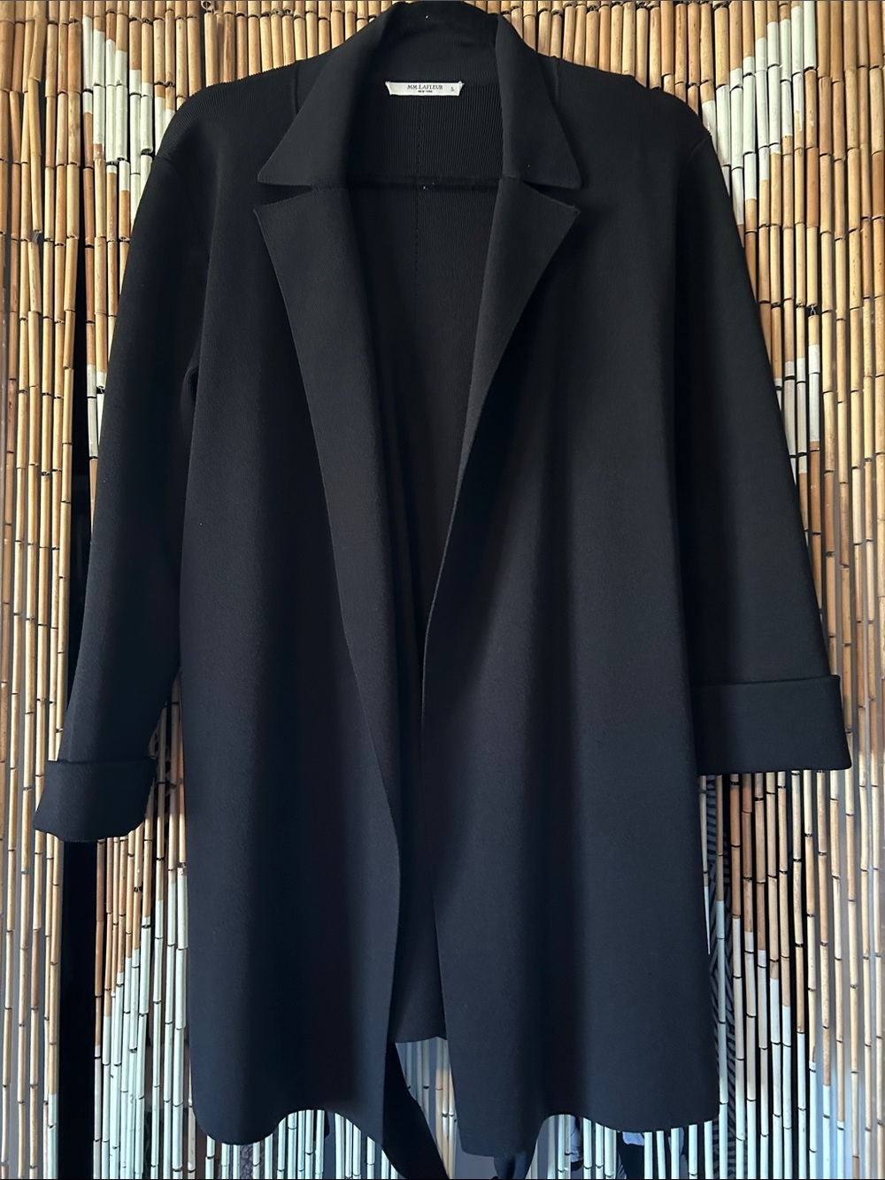 MM Lafleur Black Open-Front Cardigan with Sleeves